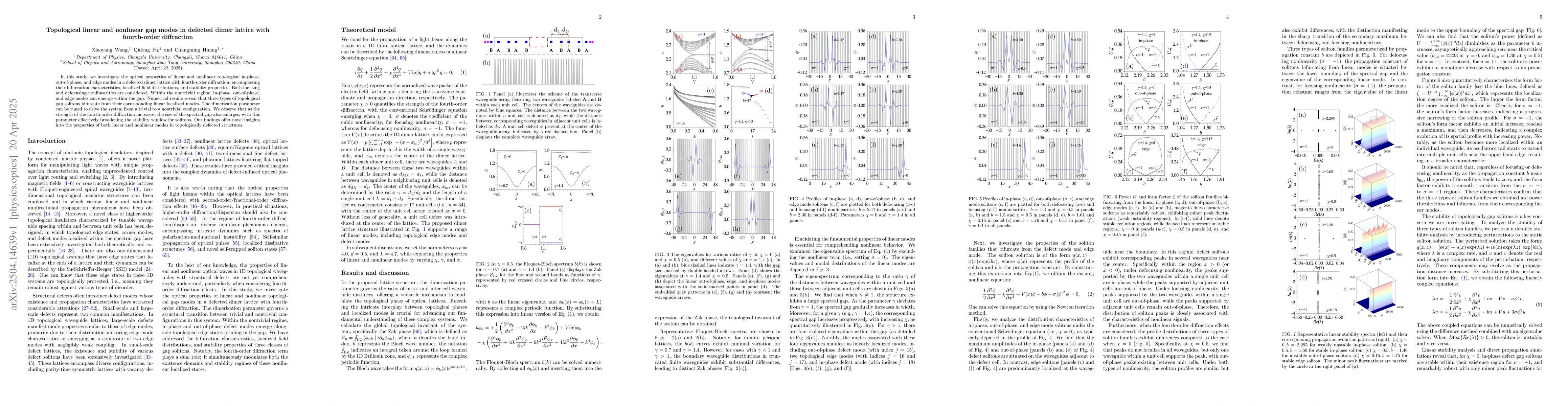 Thumbnail for Topological linear and nonlinear gap modes in defected dimer lattice
  with fourth-order diffraction