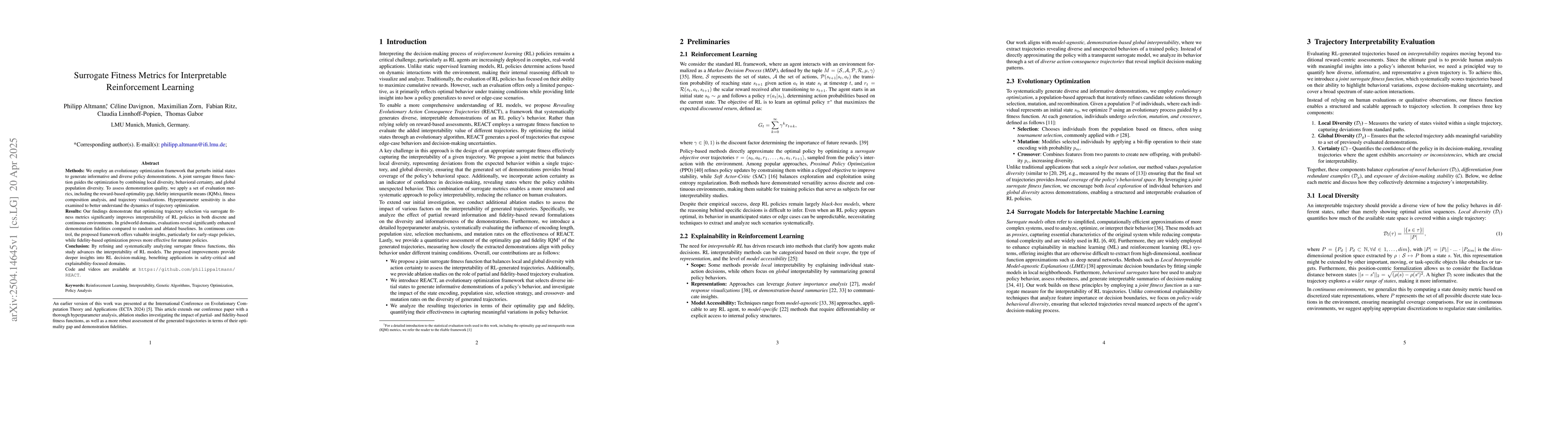 Thumbnail for Surrogate Fitness Metrics for Interpretable Reinforcement Learning
