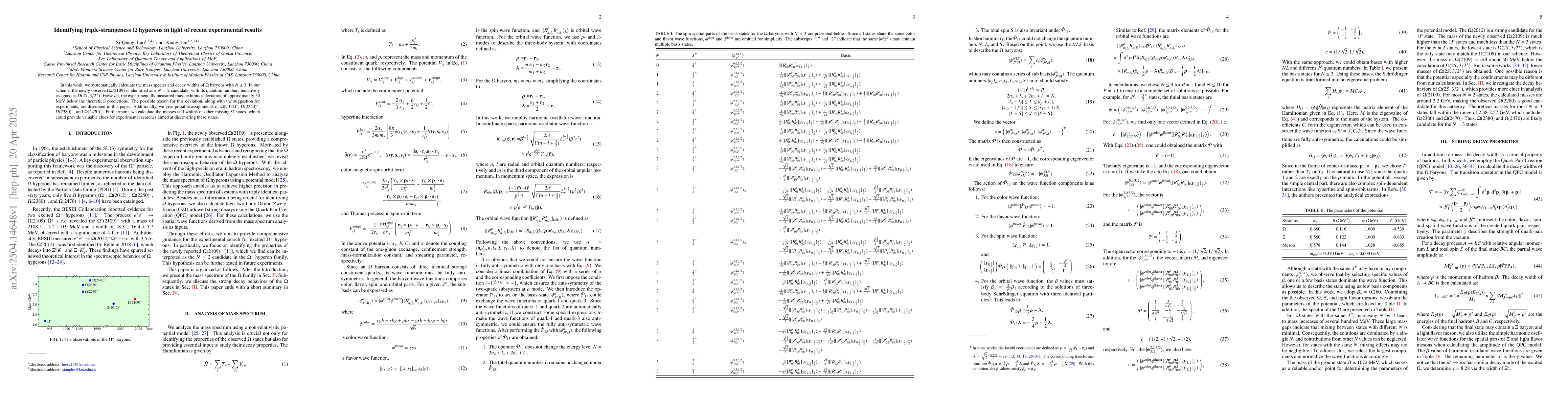 Thumbnail for Identifying triple-strangeness $Ω$ hyperons in light of recent
  experimental results