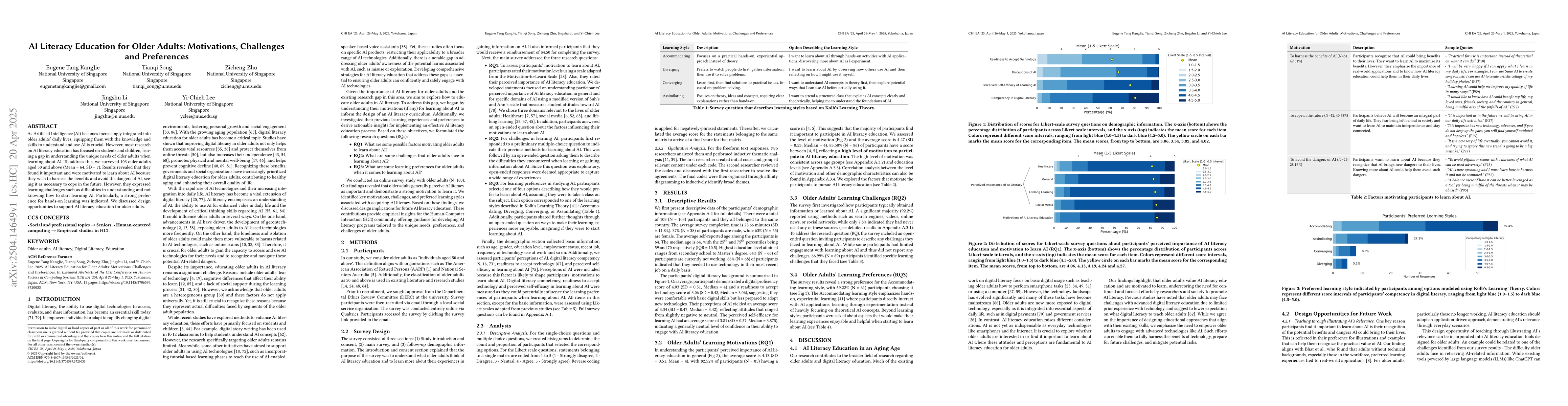 Thumbnail for AI Literacy Education for Older Adults: Motivations, Challenges and
  Preferences