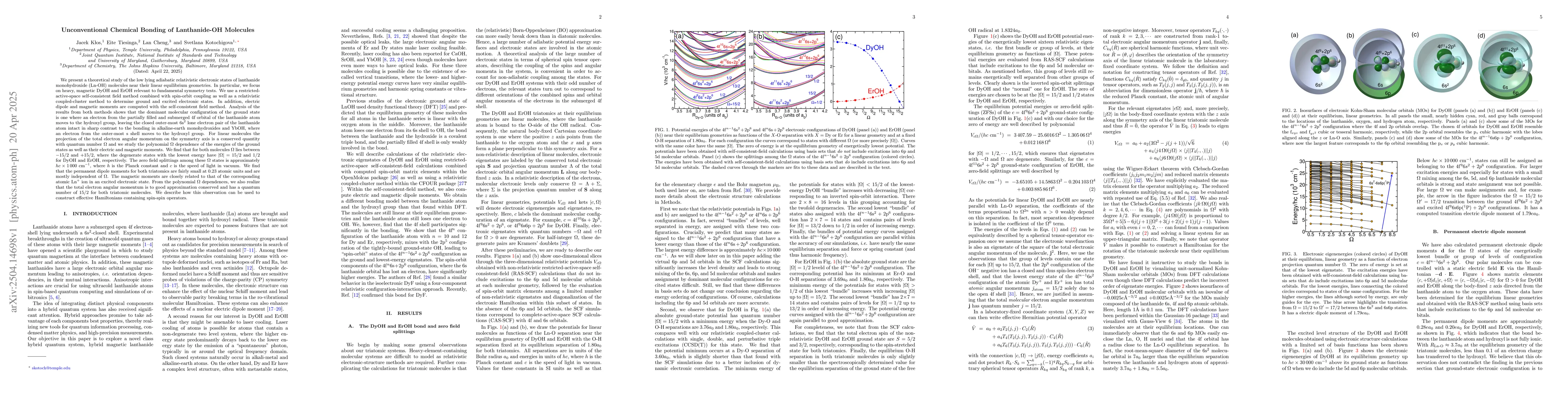 Thumbnail for Unconventional Chemical Bonding of Lanthanide-OH Molecules