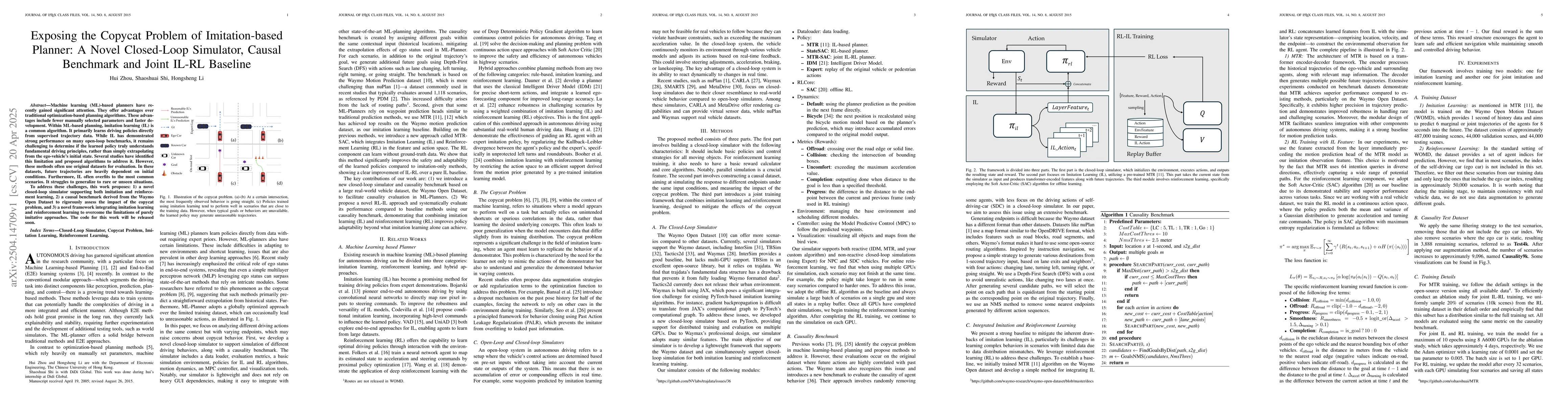 Thumbnail for Exposing the Copycat Problem of Imitation-based Planner: A Novel
  Closed-Loop Simulator, Causal Benchmark and Joint IL-RL Baseline