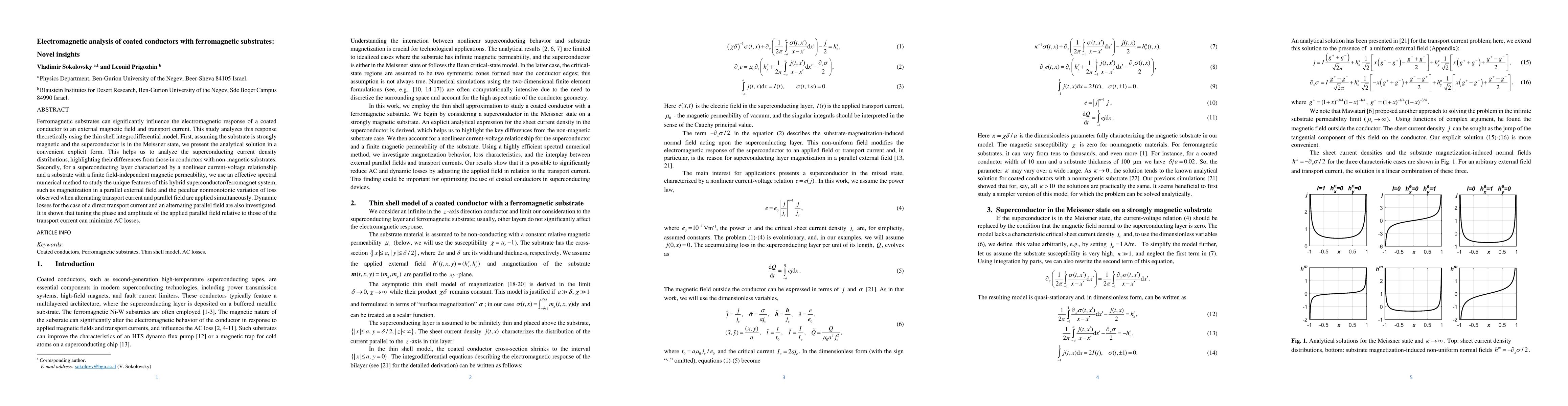 Thumbnail for Electromagnetic analysis of coated conductors with ferromagnetic
  substrates: Novel insights