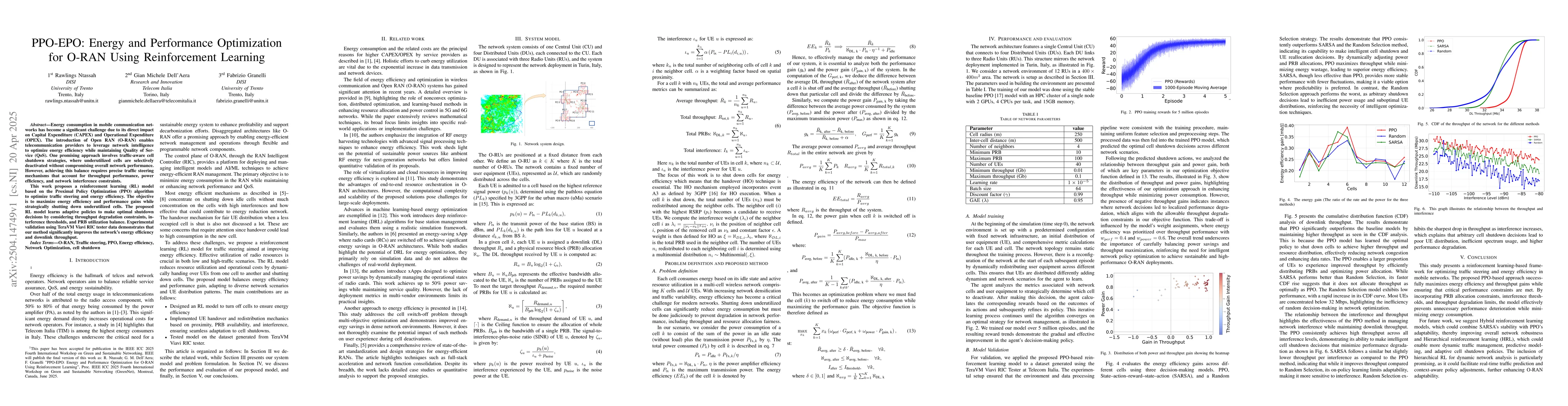 Thumbnail for PPO-EPO: Energy and Performance Optimization for O-RAN Using
  Reinforcement Learning