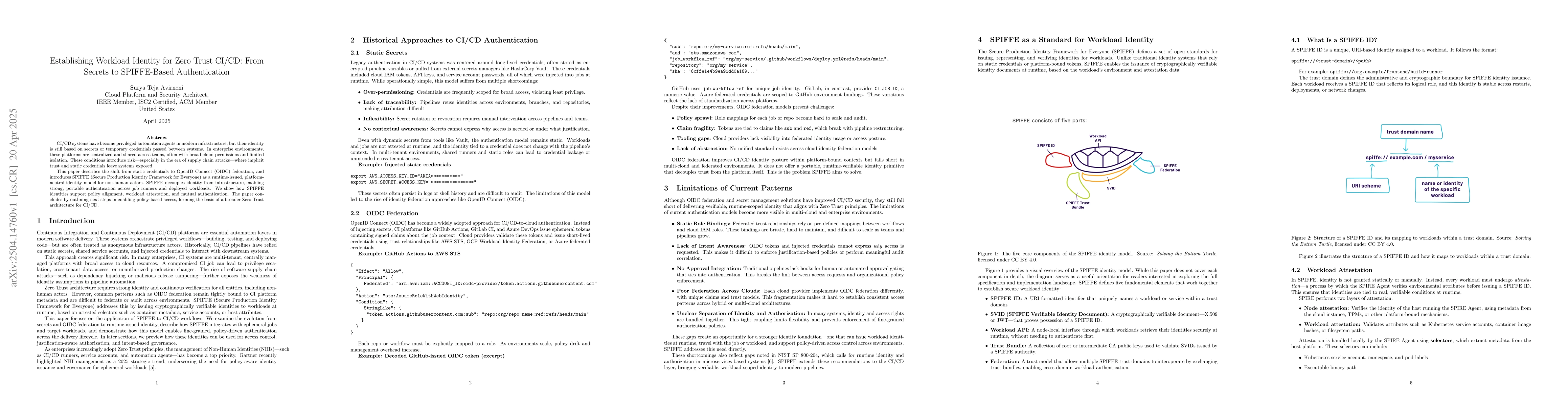 Thumbnail for Establishing Workload Identity for Zero Trust CI/CD: From Secrets to
  SPIFFE-Based Authentication