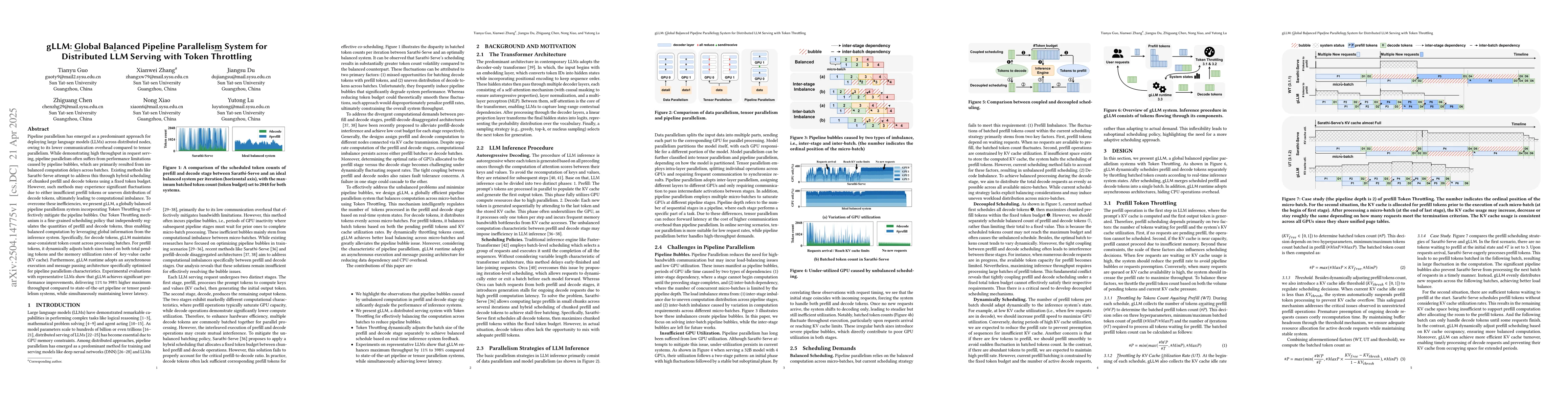 Thumbnail for gLLM: Global Balanced Pipeline Parallelism System for Distributed LLM
  Serving with Token Throttling