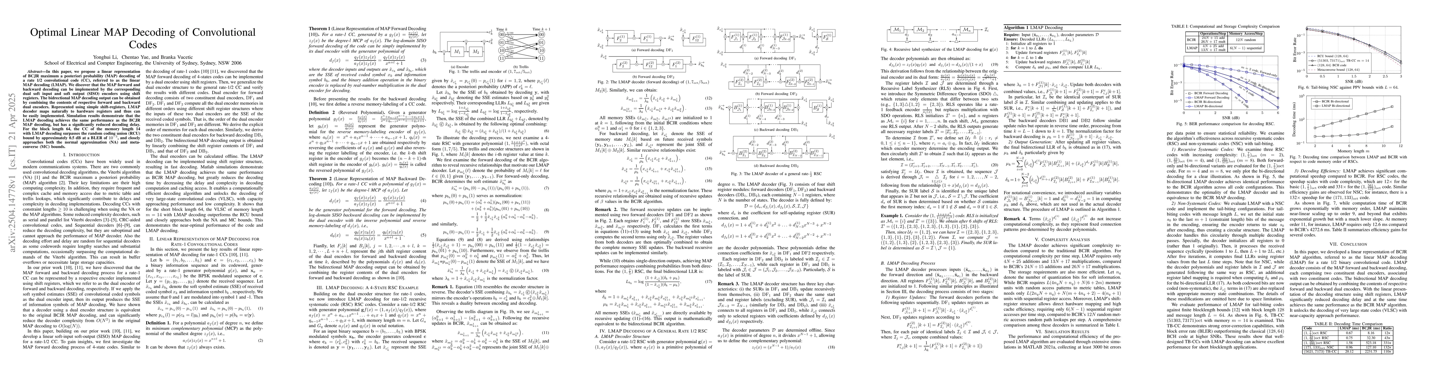 Thumbnail for Optimal Linear MAP Decoding of Convolutional Codes