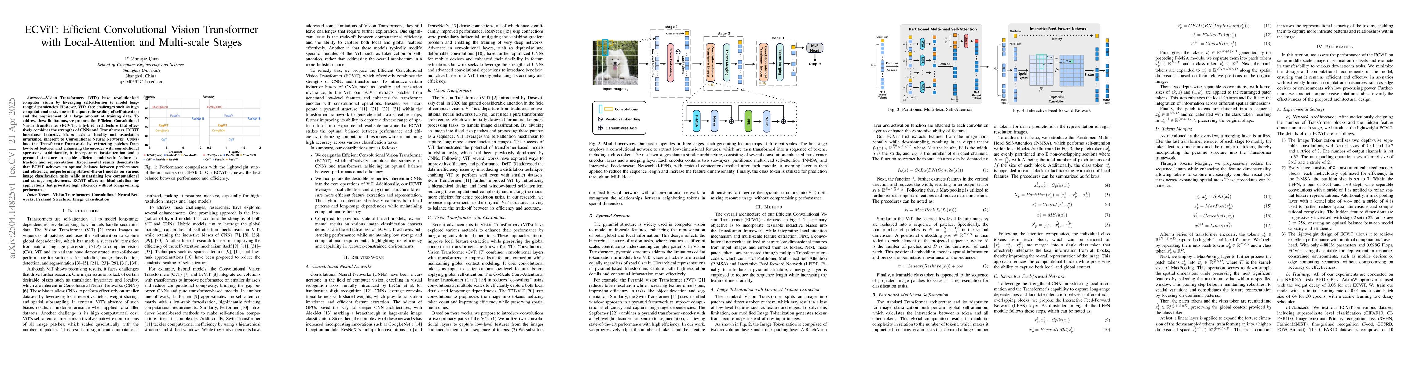 Thumbnail for ECViT: Efficient Convolutional Vision Transformer with Local-Attention
  and Multi-scale Stages