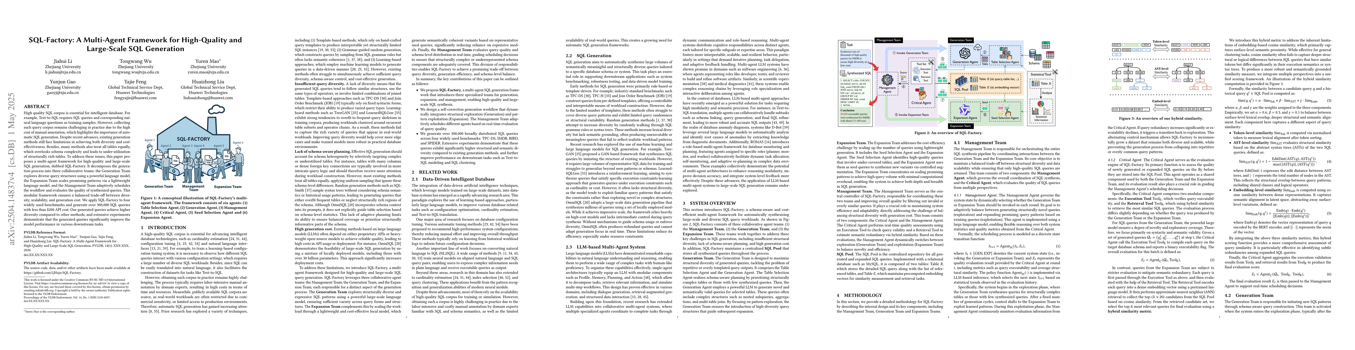Thumbnail for SQL-Factory: A Multi-Agent Framework for High-Quality and Large-Scale
  SQL Generation