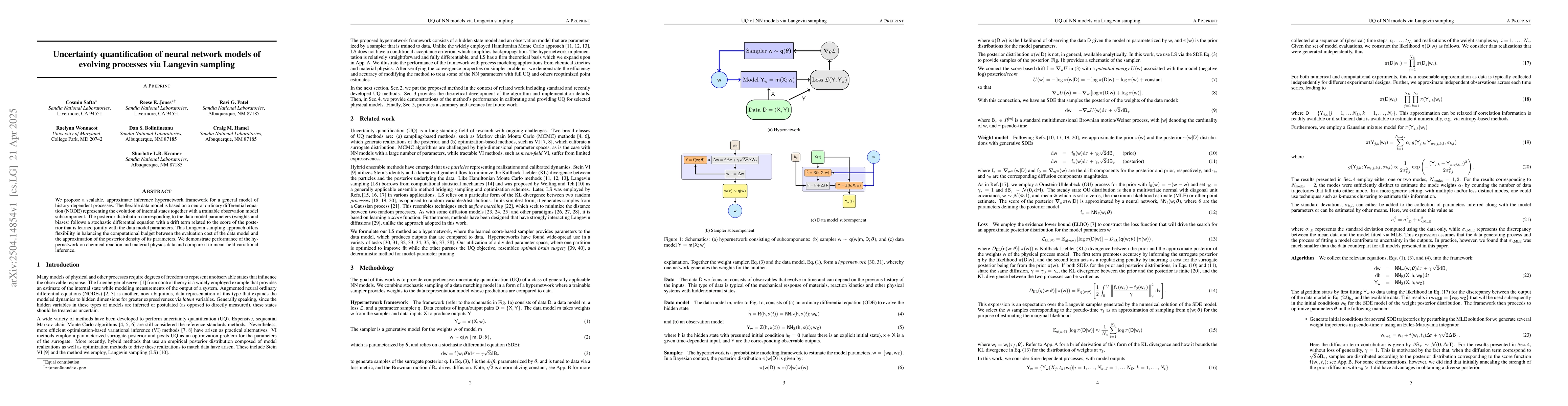 Thumbnail for Uncertainty quantification of neural network models of evolving
  processes via Langevin sampling