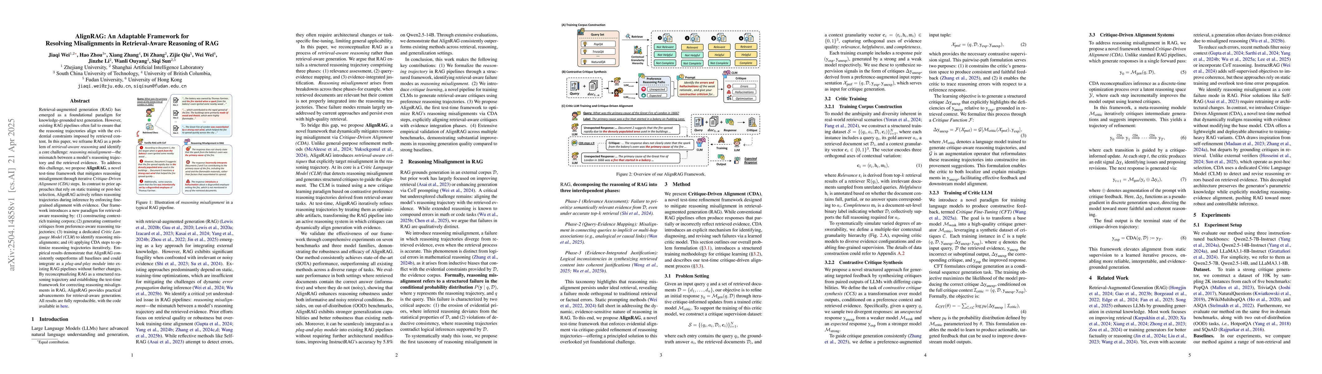Thumbnail for AlignRAG: An Adaptable Framework for Resolving Misalignments in
  Retrieval-Aware Reasoning of RAG