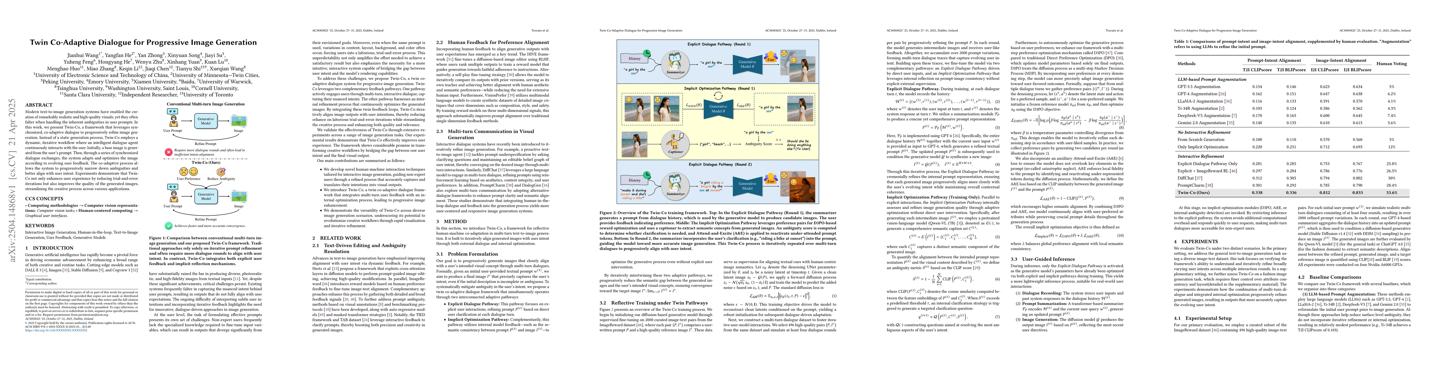 Thumbnail for Twin Co-Adaptive Dialogue for Progressive Image Generation