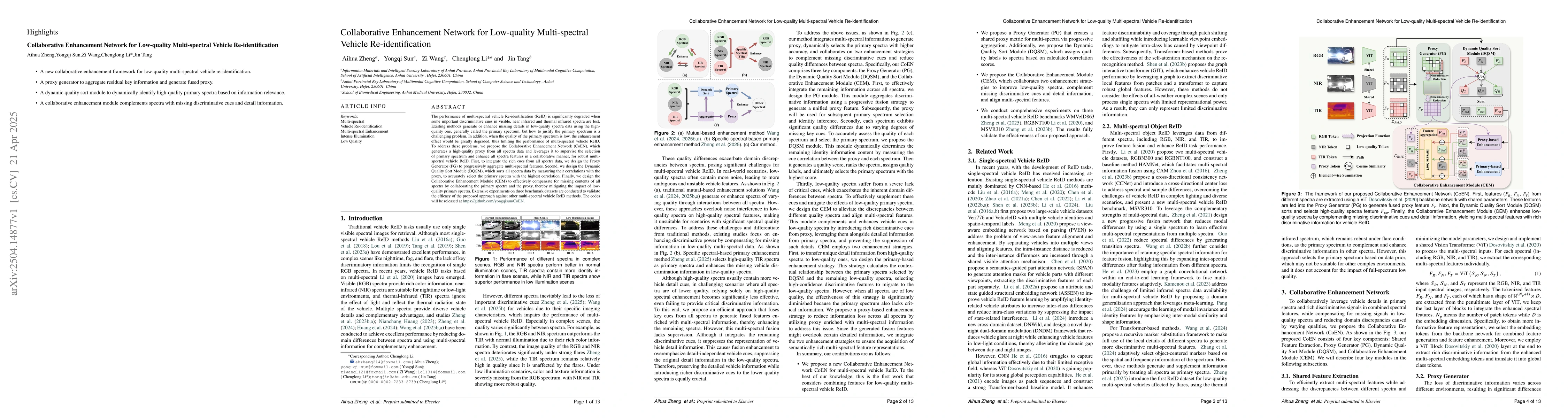 Thumbnail for Collaborative Enhancement Network for Low-quality Multi-spectral Vehicle
  Re-identification