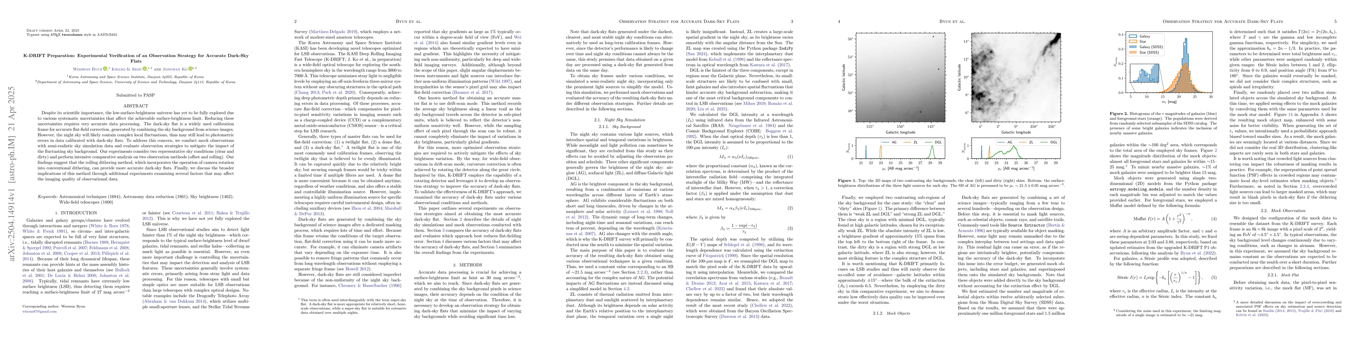 Thumbnail for K-DRIFT Preparation: Experimental Verification of an Observation
  Strategy for Accurate Dark-Sky Flats