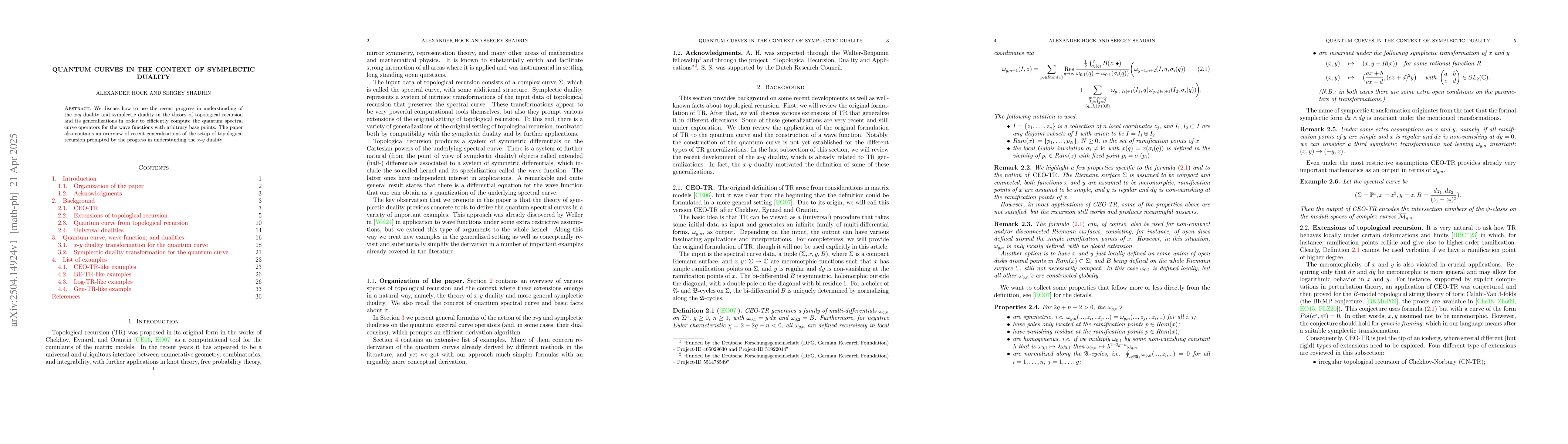 Thumbnail for Quantum Curves in the Context of Symplectic Duality