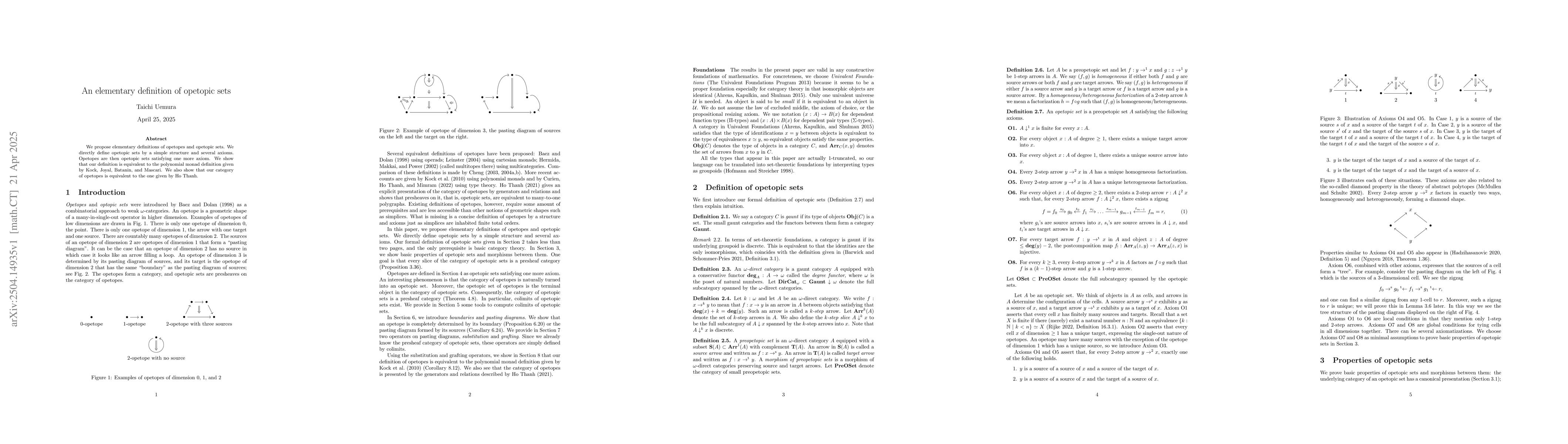 Thumbnail for An elementary definition of opetopic sets