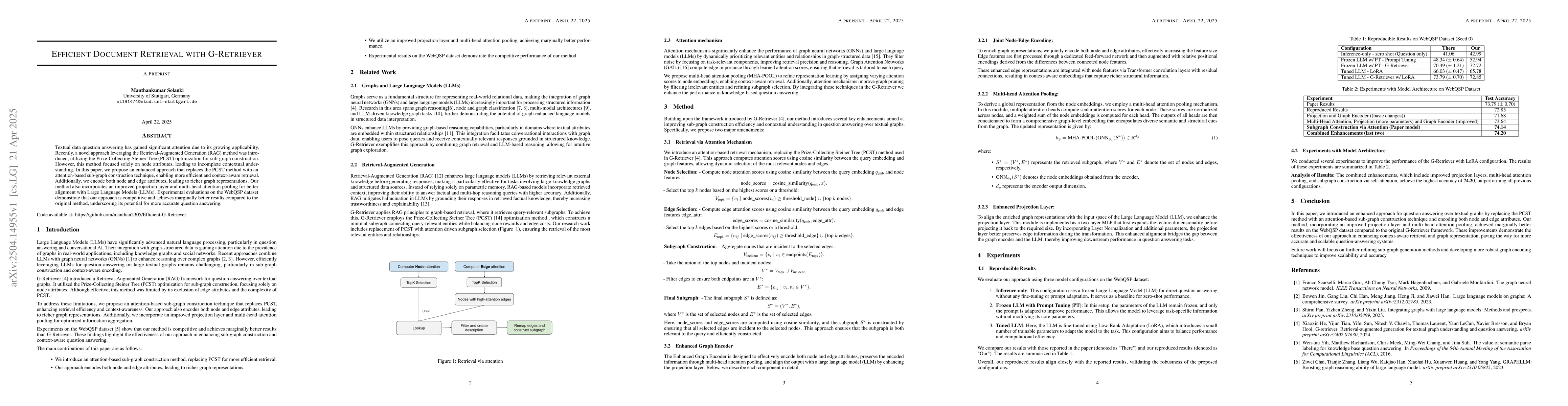 Thumbnail for Efficient Document Retrieval with G-Retriever