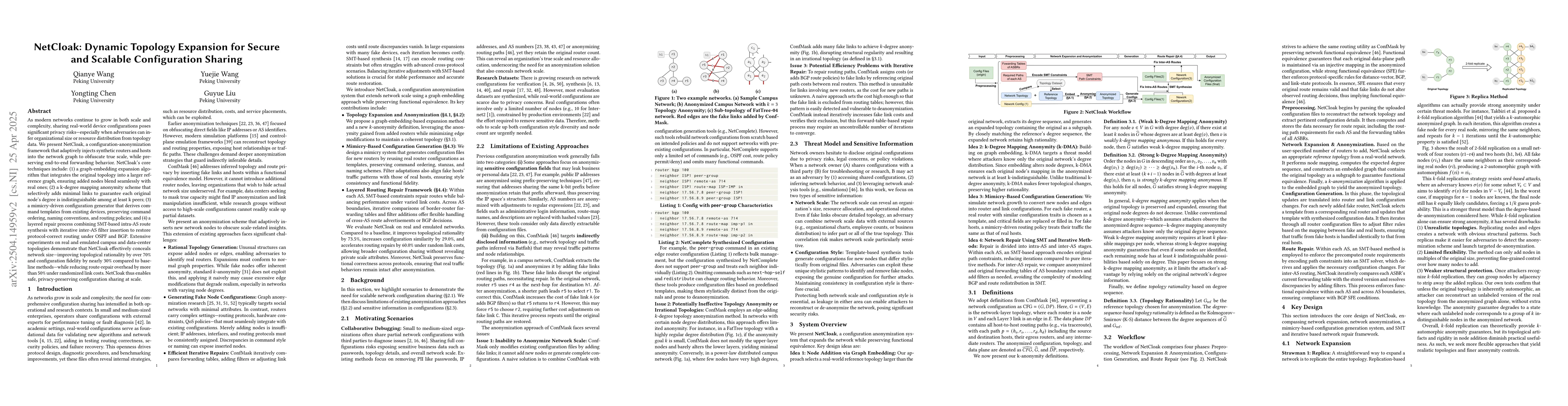 Thumbnail for NetCloak: Dynamic Topology Expansion for Secure and Scalable
  Configuration Sharing