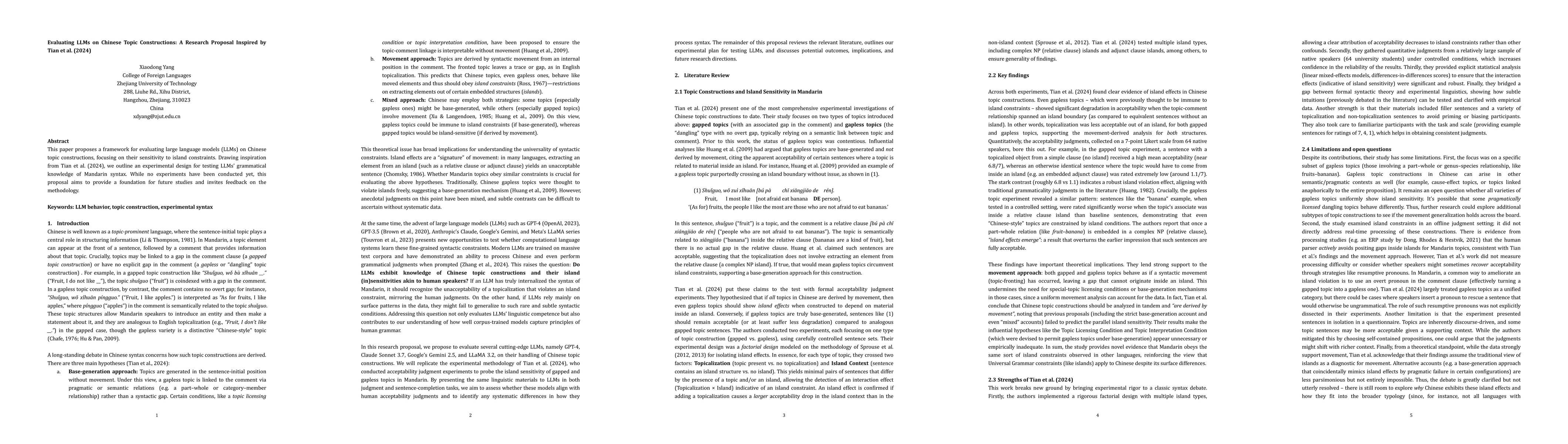 Thumbnail for Evaluating LLMs on Chinese Topic Constructions: A Research Proposal
  Inspired by Tian et al. (2024)