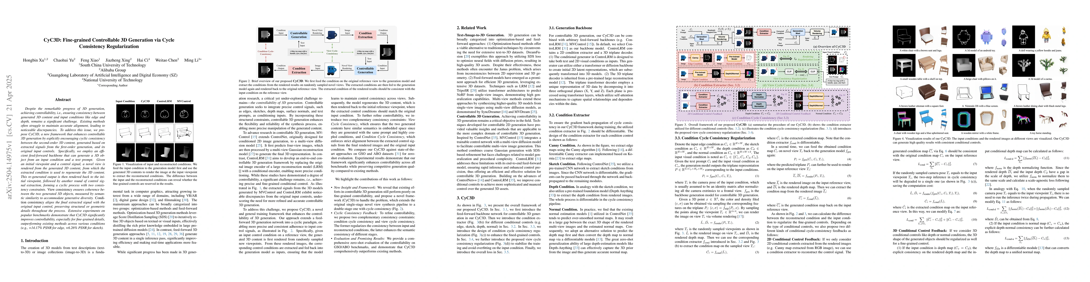 Thumbnail for Cyc3D: Fine-grained Controllable 3D Generation via Cycle Consistency
  Regularization
