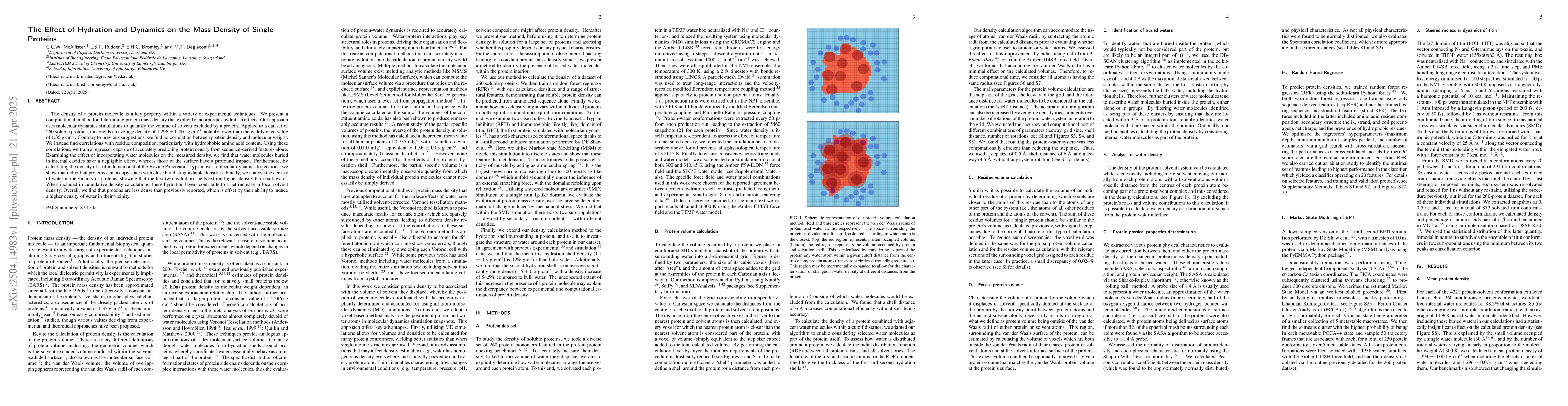 Thumbnail for The Effect of Hydration and Dynamics on the Mass Density of Single
  Proteins