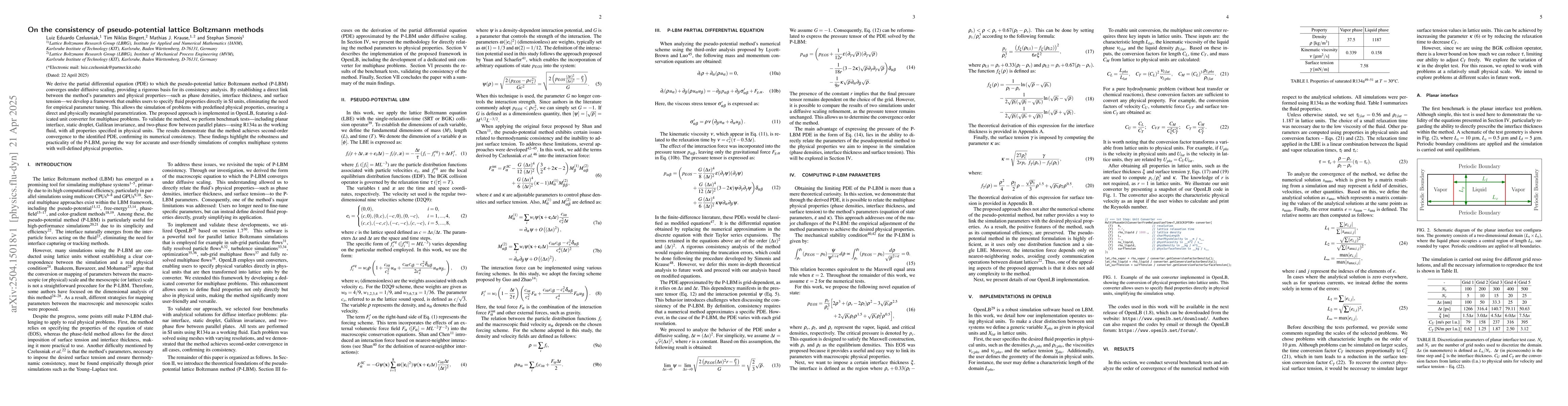 Thumbnail for On the consistency of pseudo-potential lattice Boltzmann methods