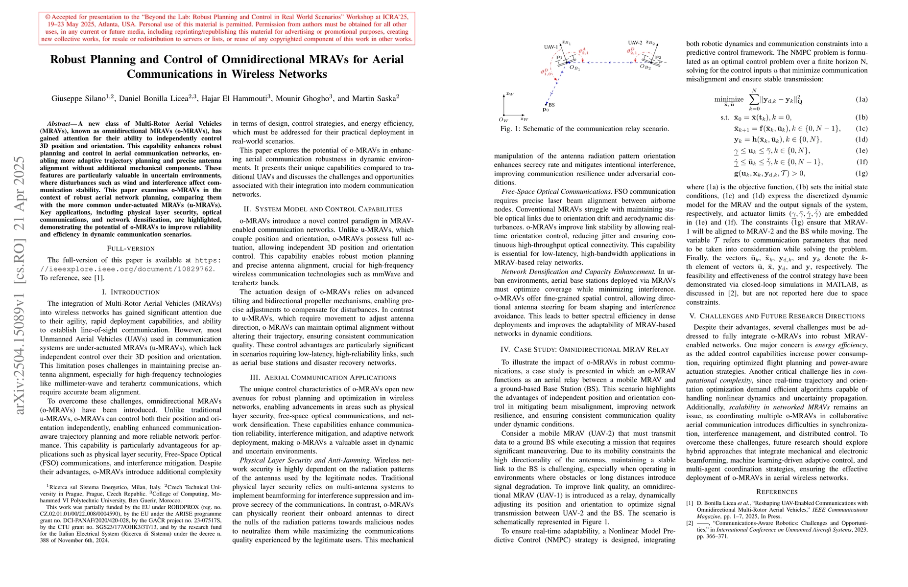 Thumbnail for Robust Planning and Control of Omnidirectional MRAVs for Aerial
  Communications in Wireless Networks