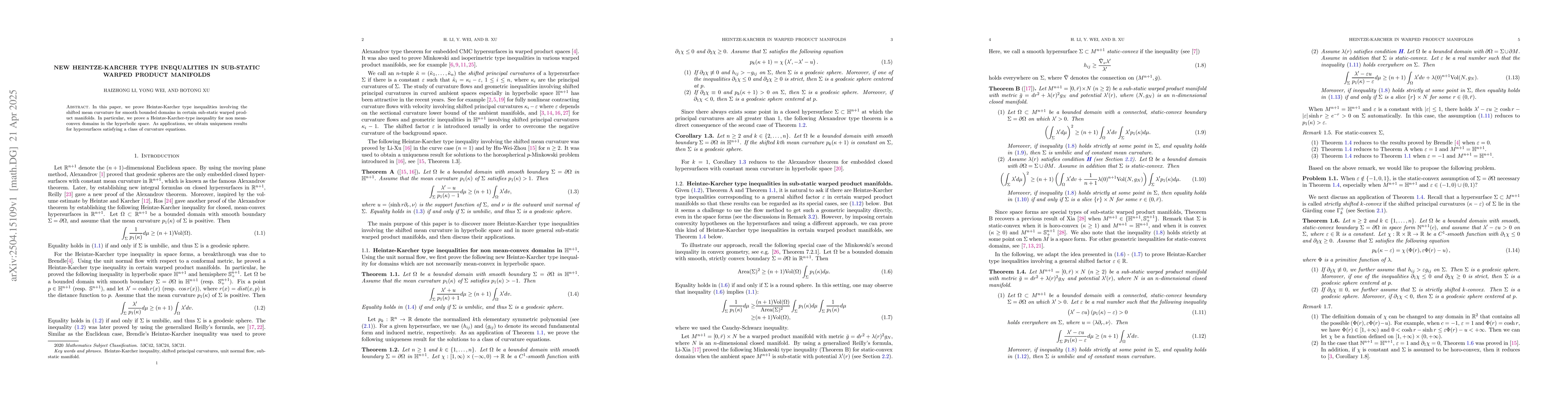 Thumbnail for New Heintze-Karcher type inequalities in sub-static warped product
  manifolds