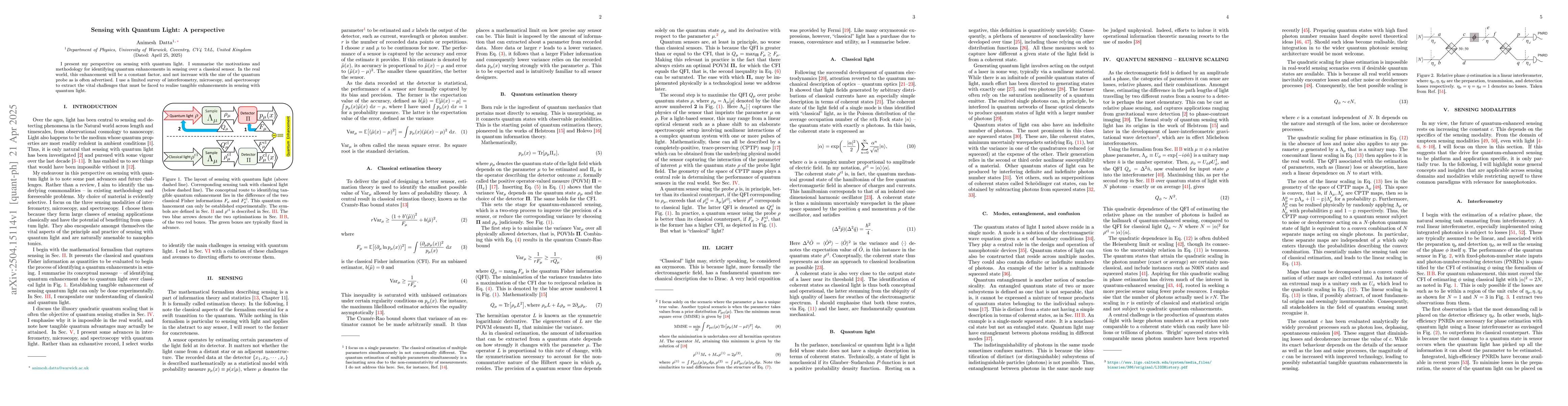 Thumbnail for Sensing with Quantum Light: A perspective
