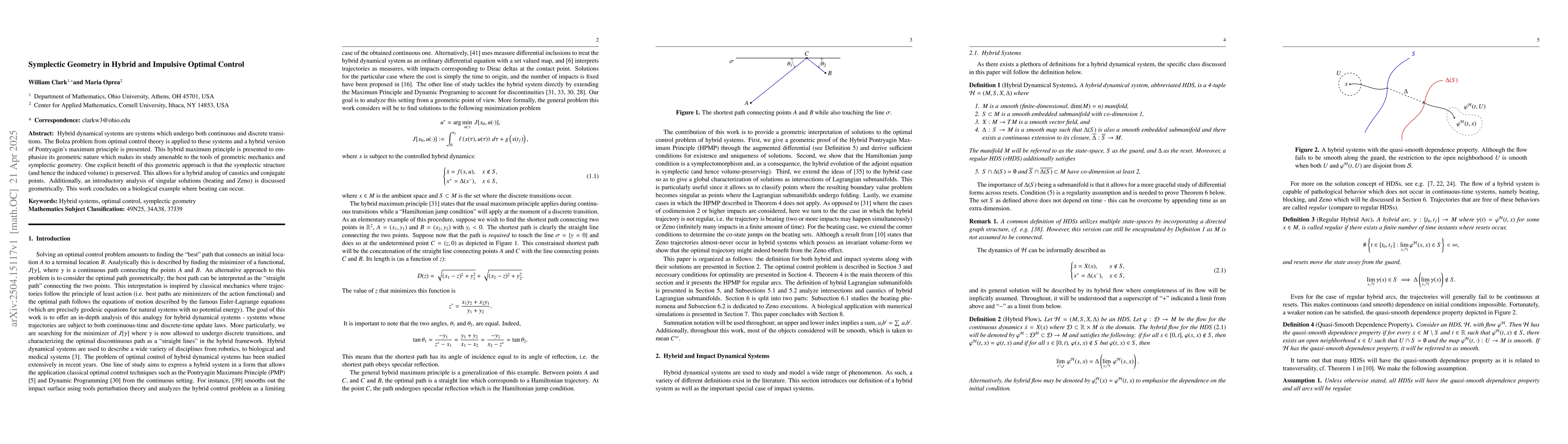 Thumbnail for Symplectic Geometry in Hybrid and Impulsive Optimal Control