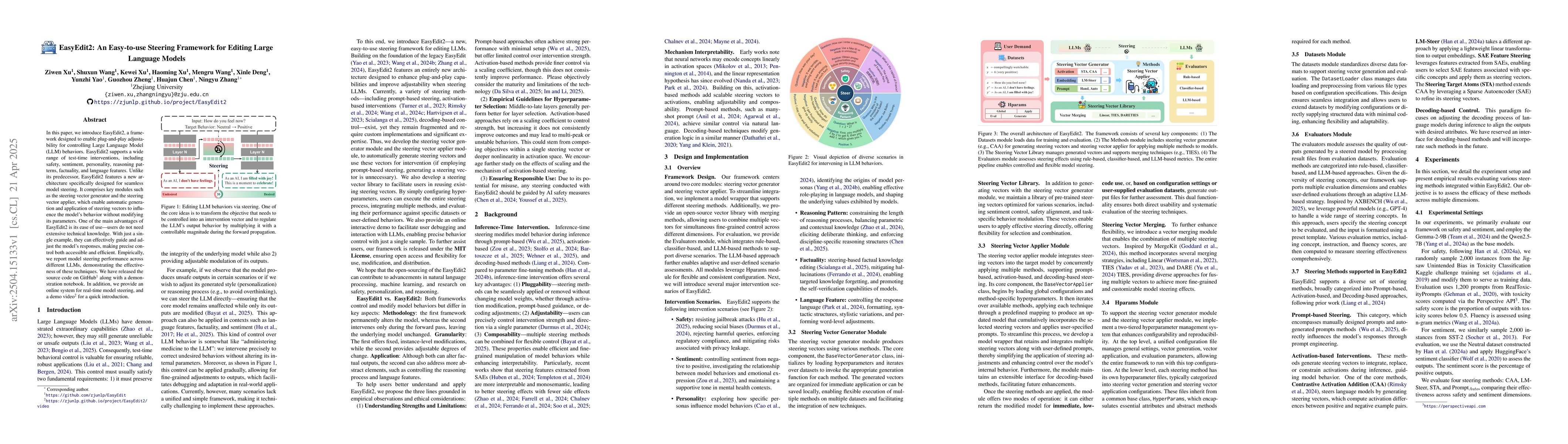 Thumbnail for EasyEdit2: An Easy-to-use Steering Framework for Editing Large Language
  Models