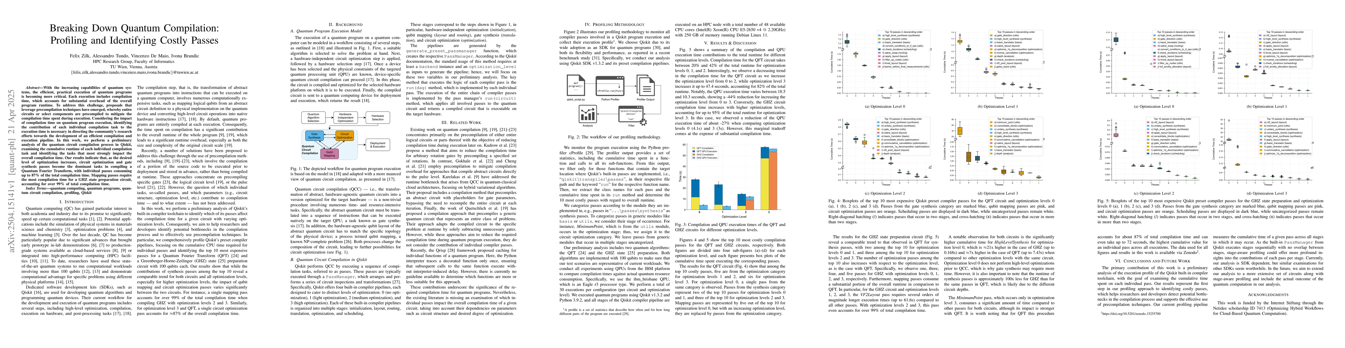 Thumbnail for Breaking Down Quantum Compilation: Profiling and Identifying Costly
  Passes