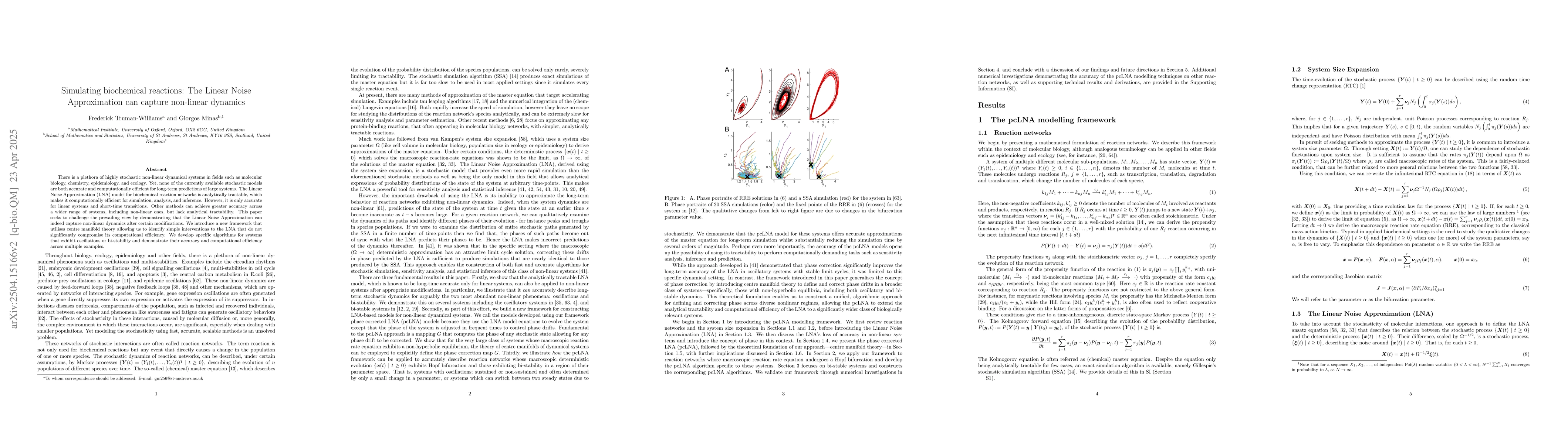 Thumbnail for Simulating biochemical reactions: The Linear Noise Approximation can
  capture non-linear dynamics