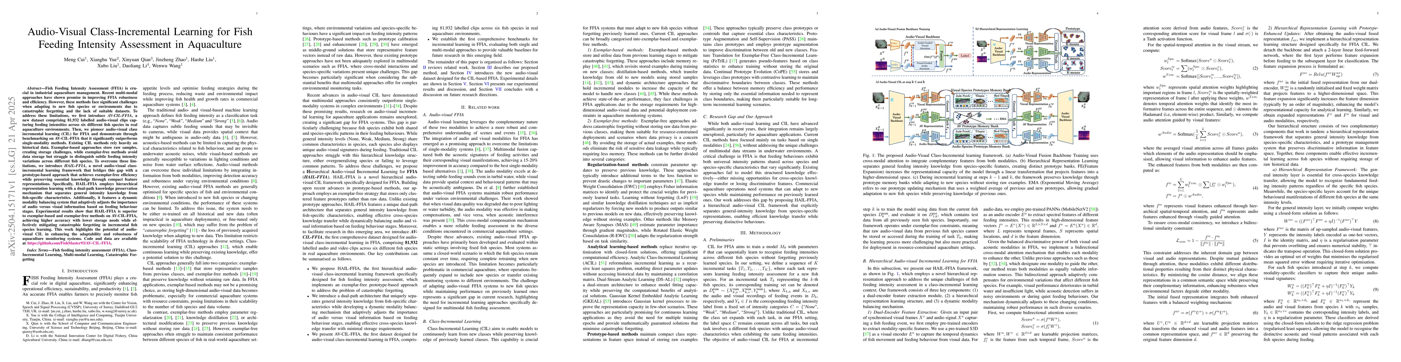 Thumbnail for Audio-Visual Class-Incremental Learning for Fish Feeding intensity
  Assessment in Aquaculture