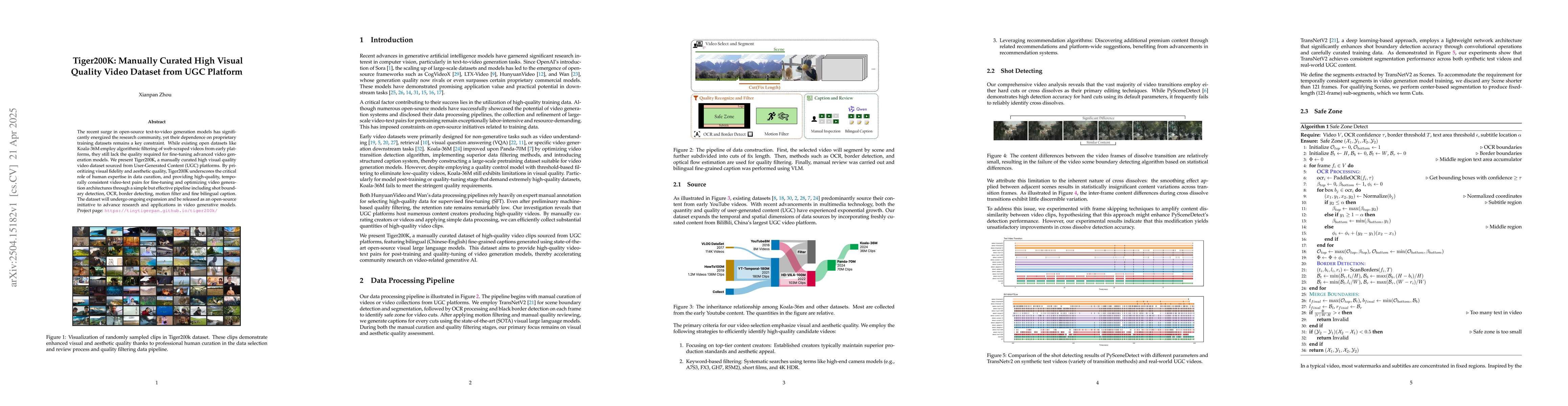 Thumbnail for Tiger200K: Manually Curated High Visual Quality Video Dataset from UGC
  Platform