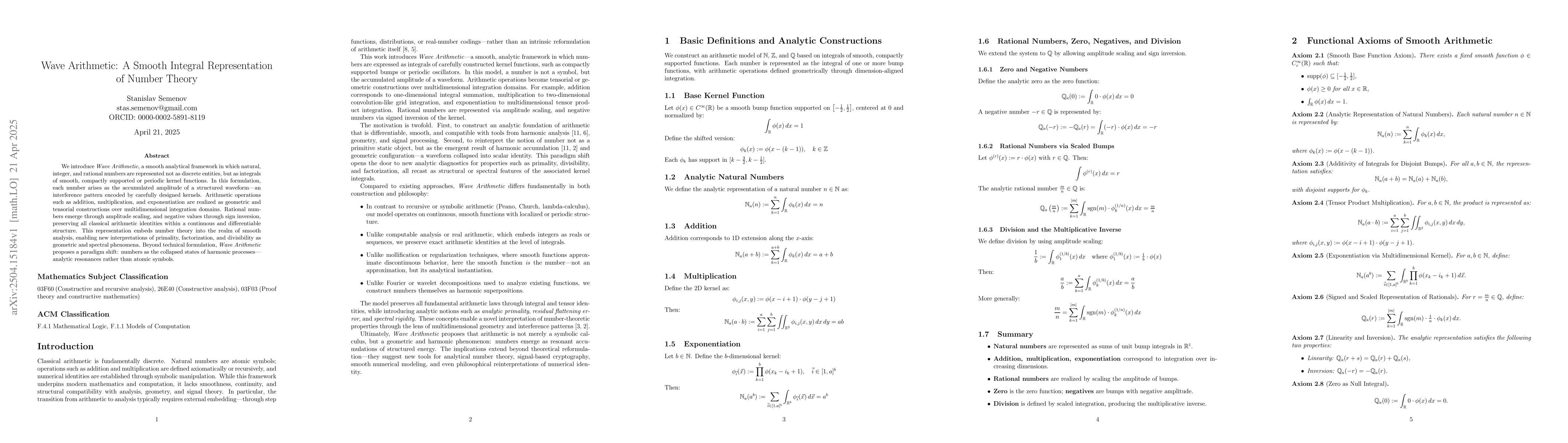 Thumbnail for Wave Arithmetic: A Smooth Integral Representation of Number Theory