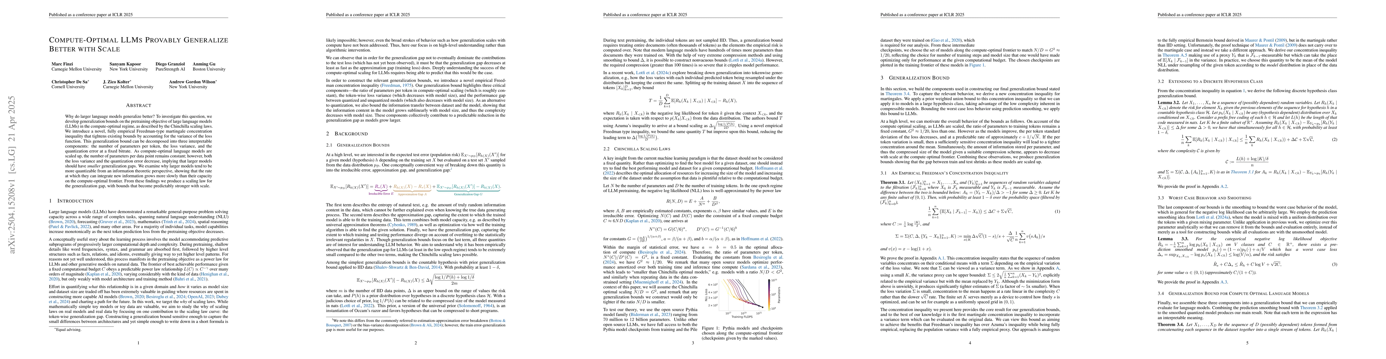 Thumbnail for Compute-Optimal LLMs Provably Generalize Better With Scale