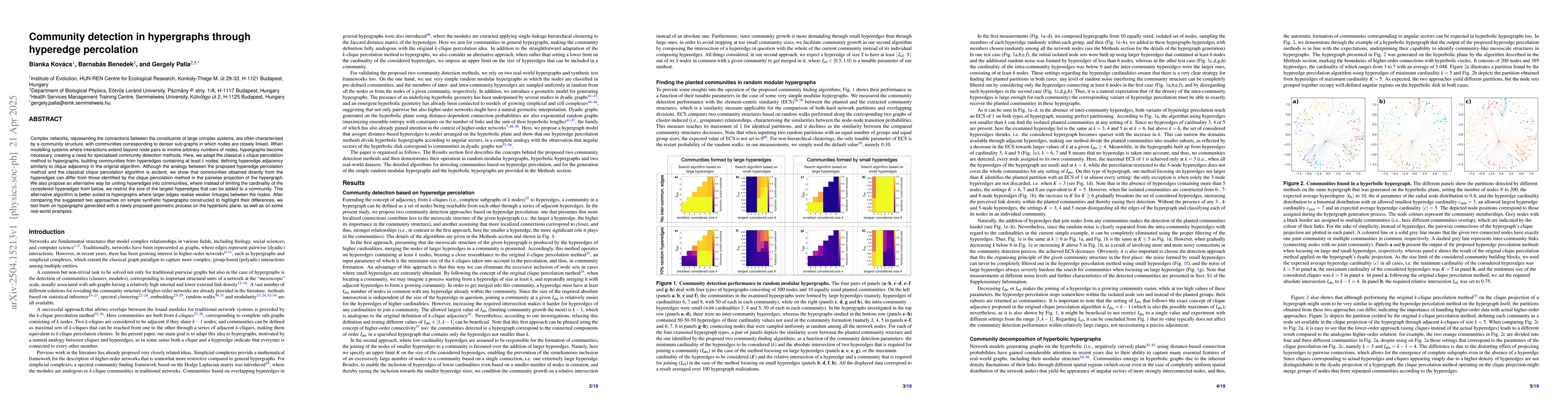 Thumbnail for Community detection in hypergraphs through hyperedge percolation