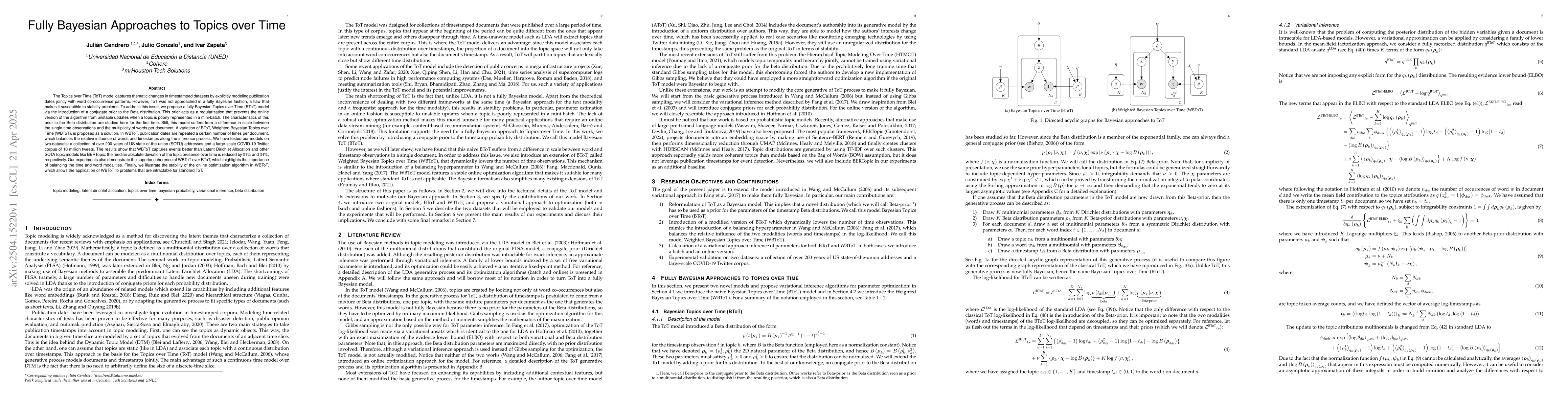 Thumbnail for Fully Bayesian Approaches to Topics over Time