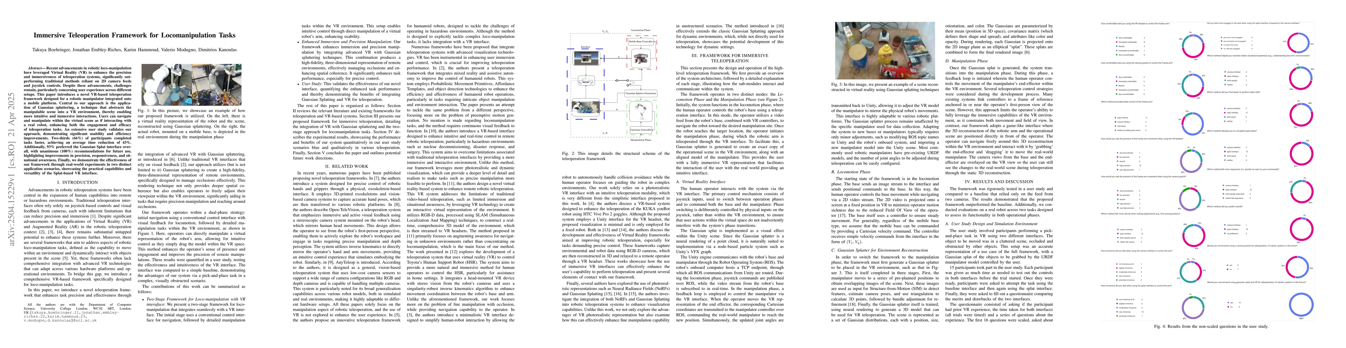 Thumbnail for Immersive Teleoperation Framework for Locomanipulation Tasks