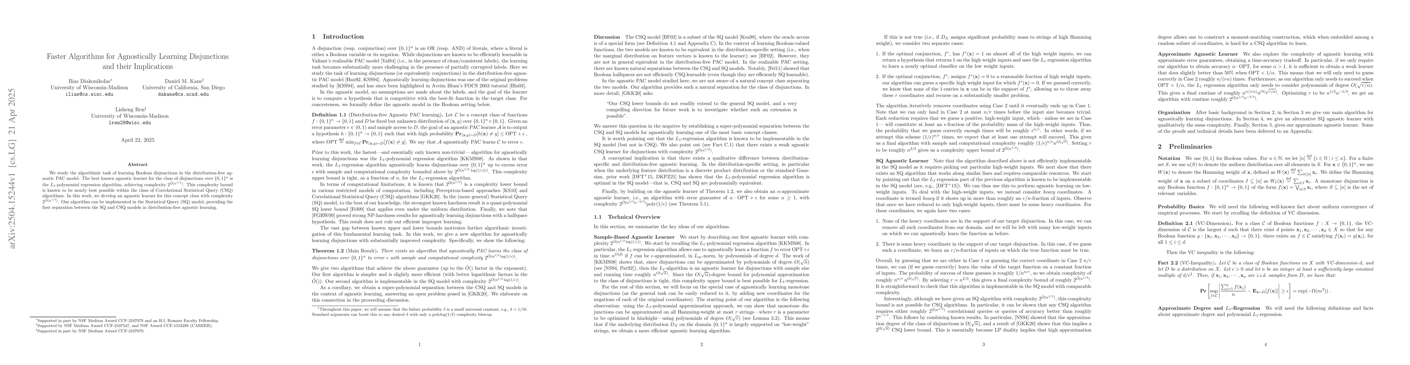 Thumbnail for Faster Algorithms for Agnostically Learning Disjunctions and their
  Implications
