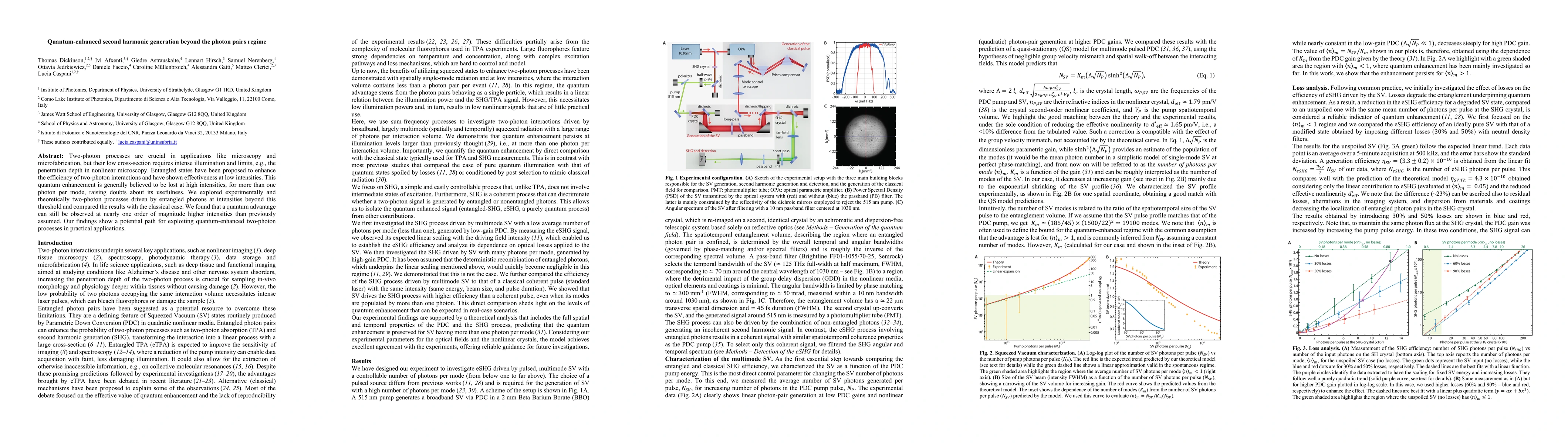 Thumbnail for Quantum-enhanced second harmonic generation beyond the photon pairs
  regime