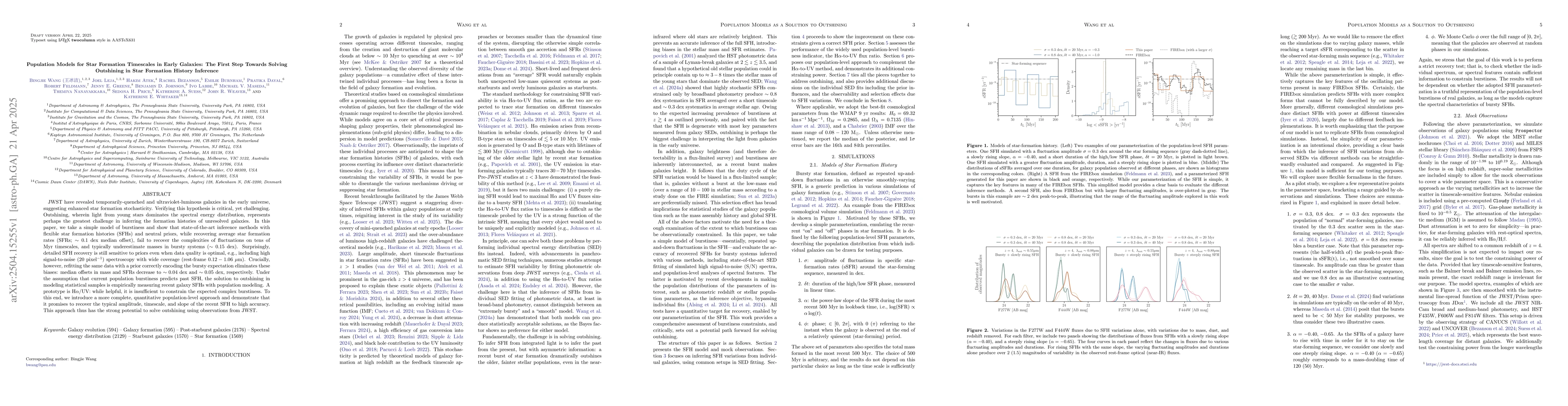 Thumbnail for Population Models for Star Formation Timescales in Early Galaxies: The
  First Step Towards Solving Outshining in Star Formation History Inference