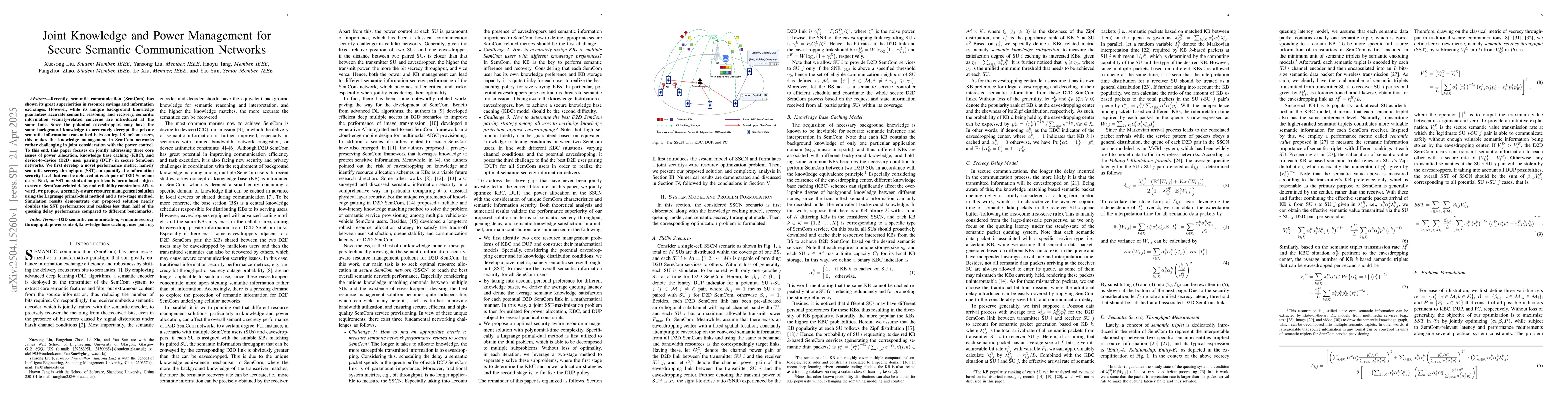 Thumbnail for Joint Knowledge and Power Management for Secure Semantic Communication
  Networks