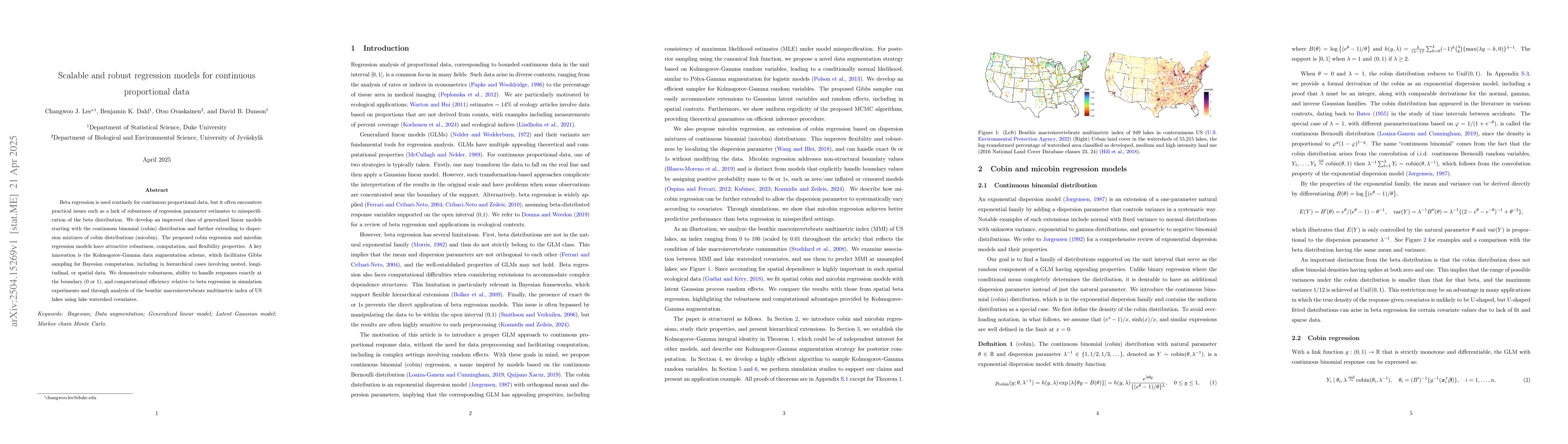 Thumbnail for Scalable and robust regression models for continuous proportional data