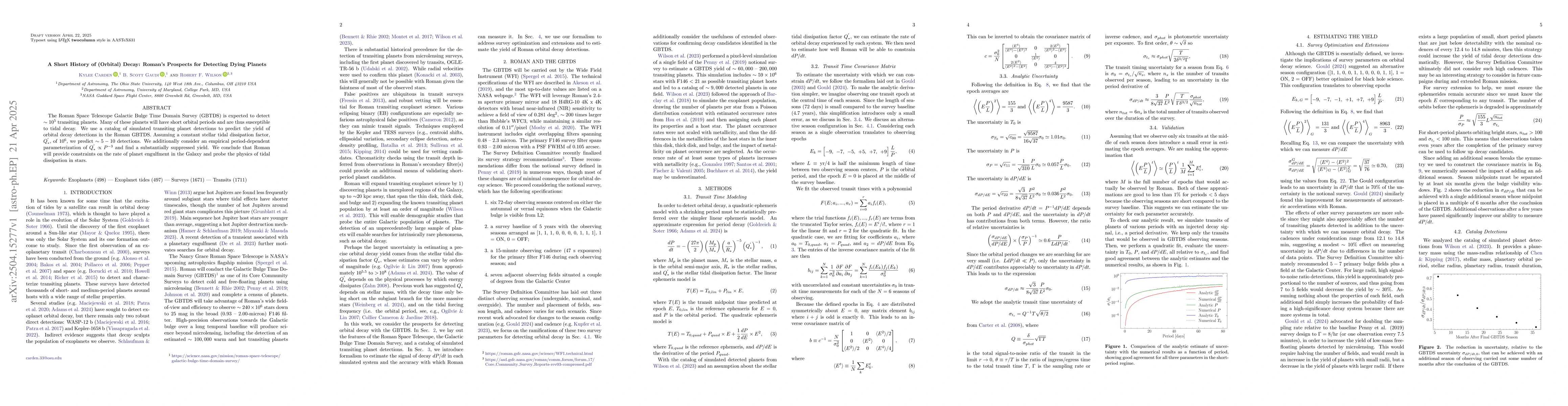 Thumbnail for A Short History of (Orbital) Decay: Roman's Prospects for Detecting
  Dying Planets