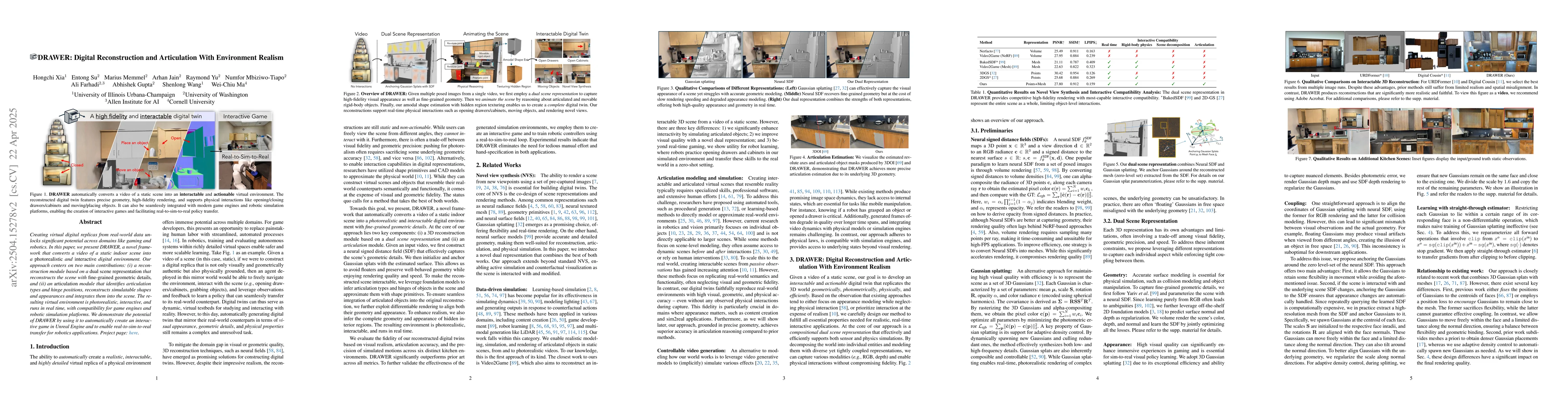 Thumbnail for DRAWER: Digital Reconstruction and Articulation With Environment Realism