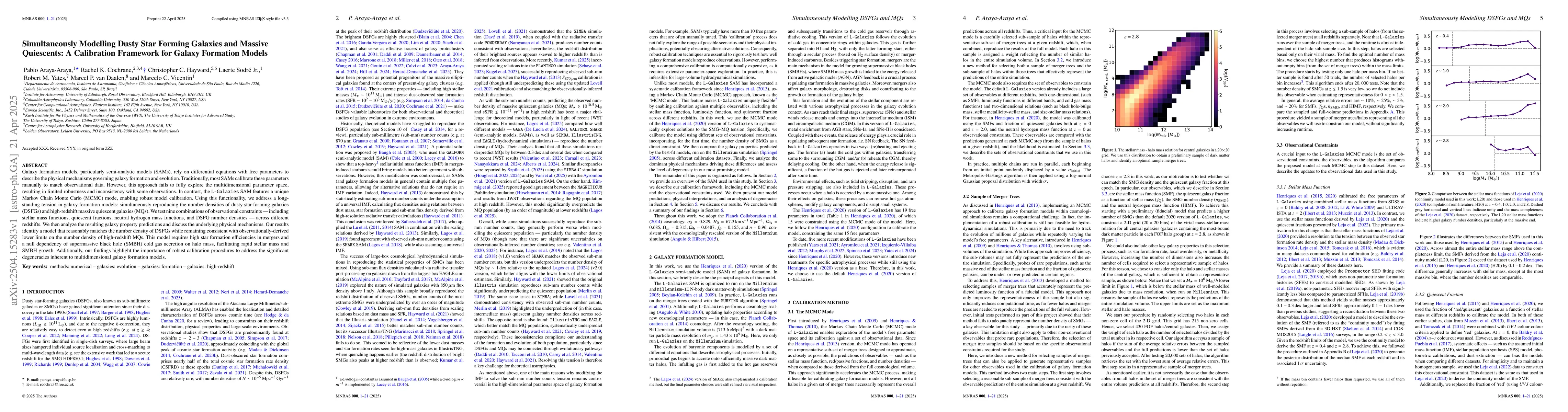 Thumbnail for Simultaneously Modelling Dusty Star Forming Galaxies and Massive
  Quiescents: A Calibration Framework for Galaxy Formation Models