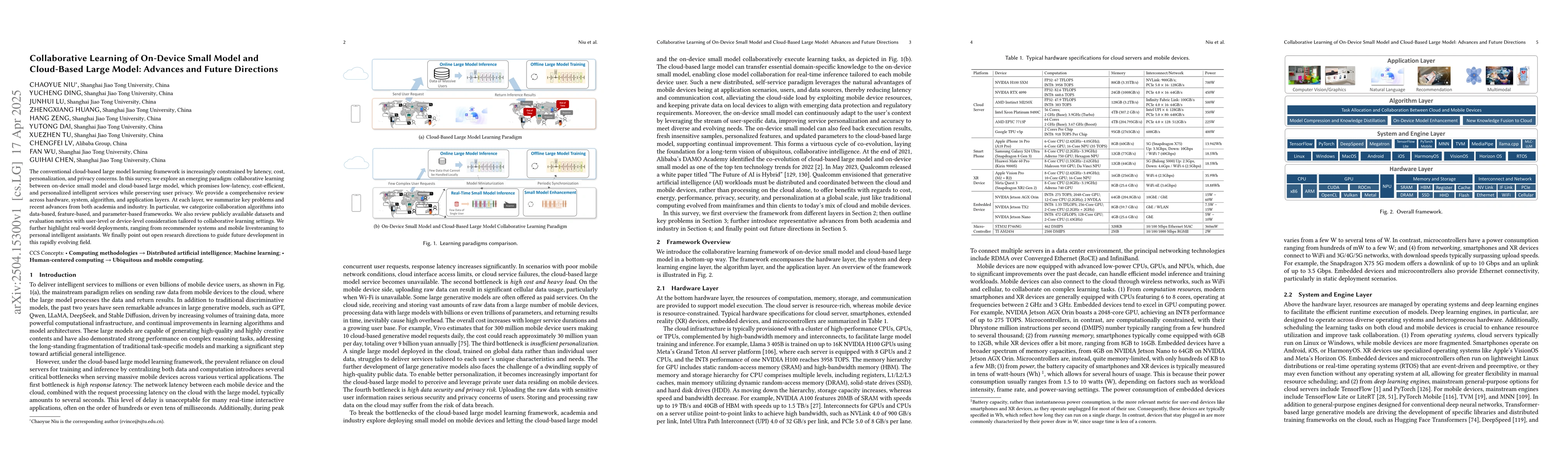 Thumbnail for Collaborative Learning of On-Device Small Model and Cloud-Based Large
  Model: Advances and Future Directions