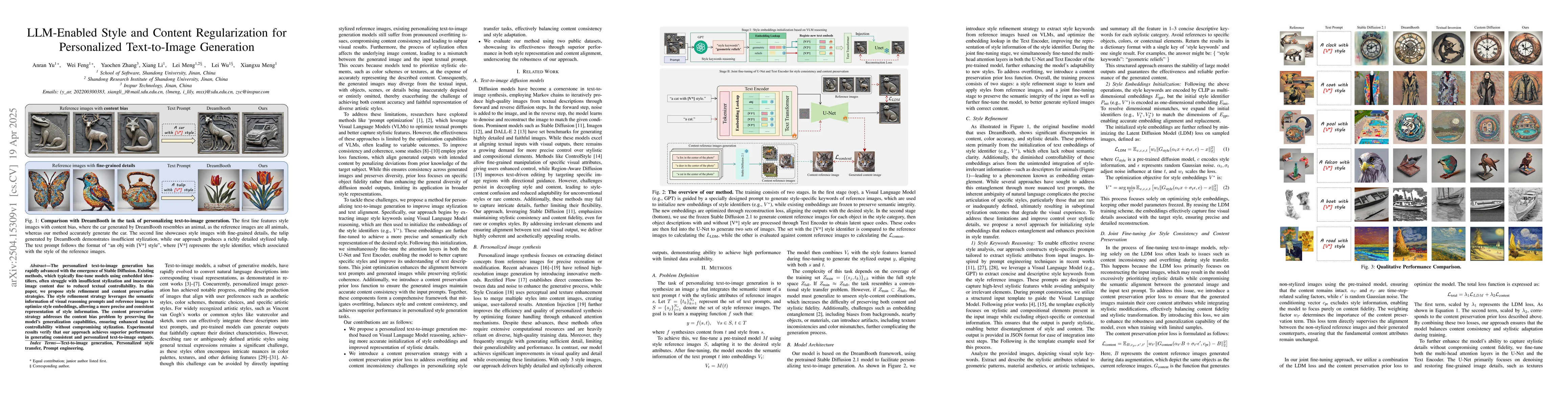 Thumbnail for LLM-Enabled Style and Content Regularization for Personalized
  Text-to-Image Generation